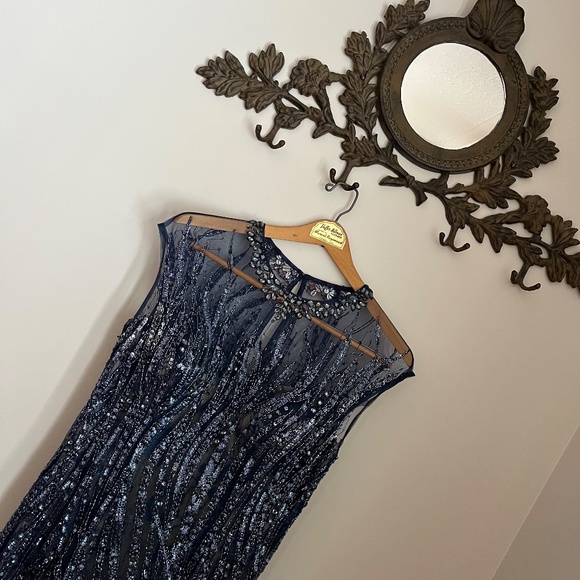 Tony Bowls Beaded Mermaid Evening Gown - Picture 2 of 14